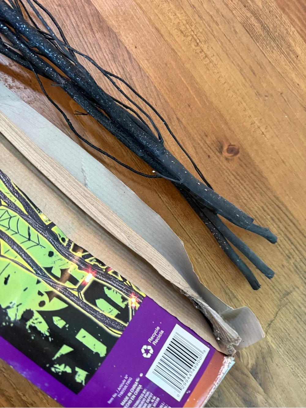 Halloween black sparkly Branch Stakes